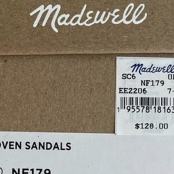 Madewell | Tan Orange The Suzi Puffy Woven Leather Neutral Sandals, Sz 7.5 - Picture 11 of 11